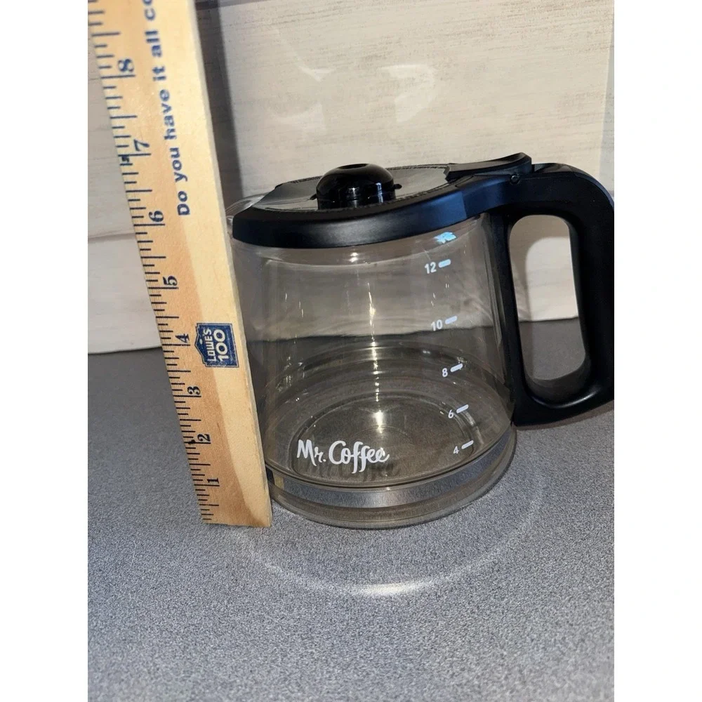 Mr. Coffee Replacement Coffee‎ Carafe 12 Cup Glass Black Lid & Handle